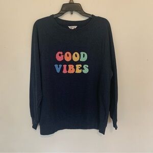 Women’s Wildfox Good Vibes Only Sweatshirt Spell Out Small